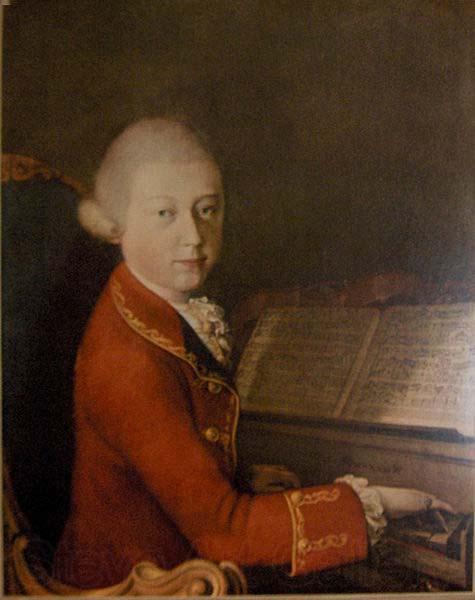 unknow artist Photograph of the portrait Wolfang Amadeus Mozart in Verona by Saverio dalla Rosa France oil painting art